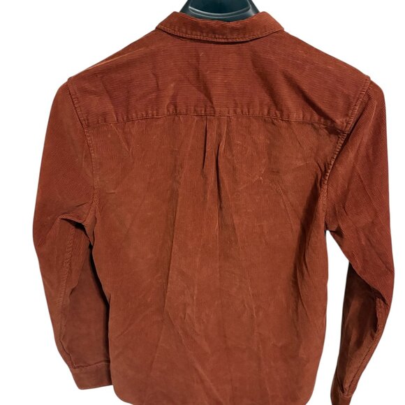 Madewell Perfect Fit Orange Corduroy Shirt Mens Medium Long Sleeve Button - Picture 6 of 6